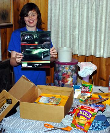 Andrew turned 13 on January 31, 2006 - He opened some gifts from grandmother Vee on January 25