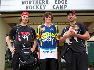 Me, Alphie and two of my instructors at Northern Edge Hockey Camp - July 21-25, 2008