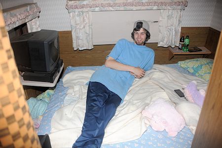 Andrew and his trailer home bedroom - July 6, 2014 Andrew and his trailer home bedroom - July 6, 2014
