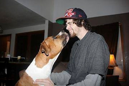 Andrew and dog Burner - March 2015 Andrew and dog Burner - March 2015