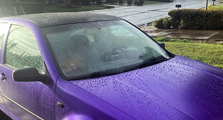 2003 Volkswagen Gti showing water beading off ceramic coating