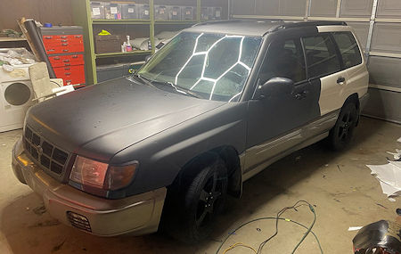 1998 Subaru Forester updated with multi-color designer wrap